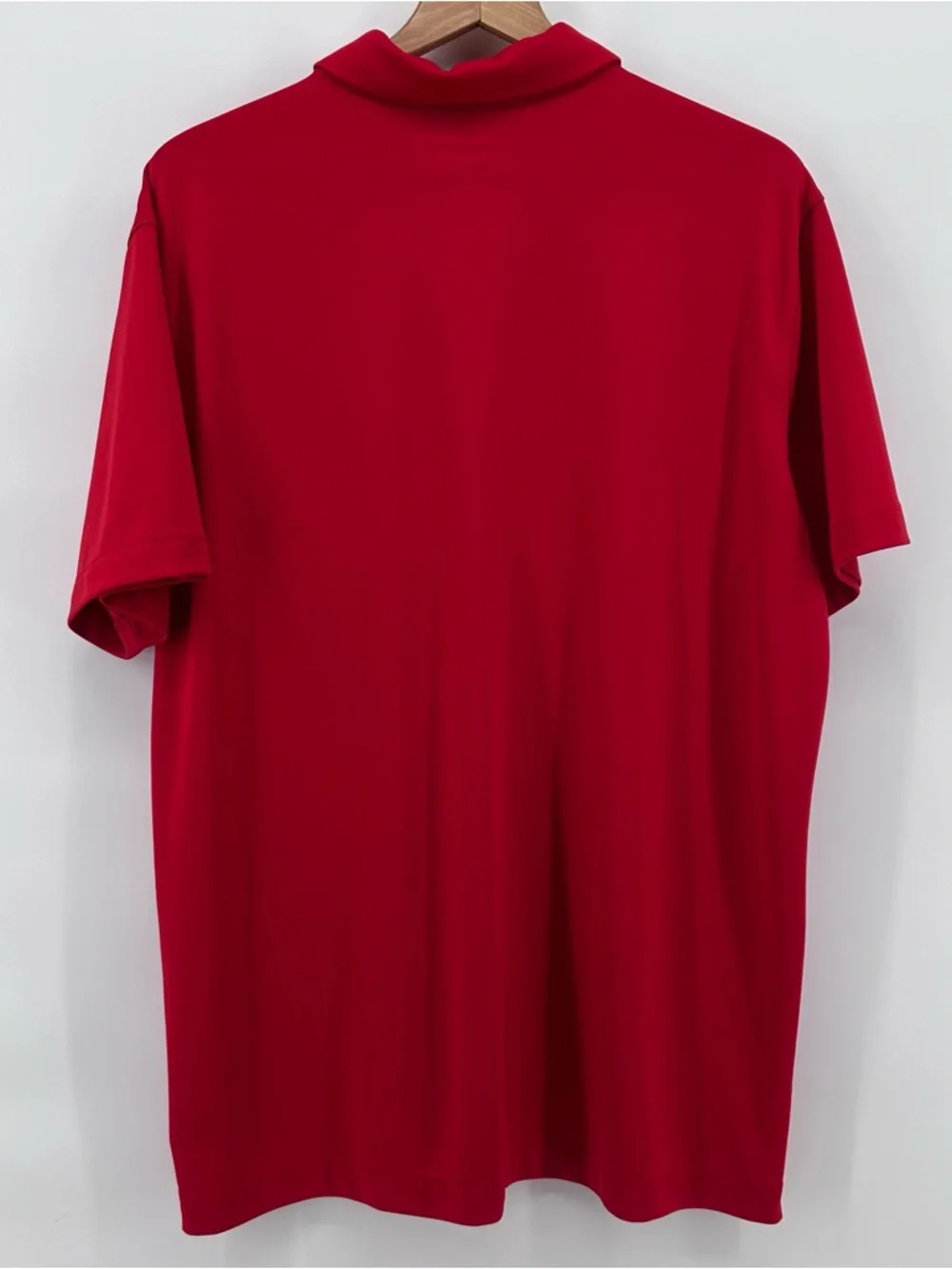 Nike Dri Fit Polo Shirt Mens XL Red Golf Athletic White Swoosh‎ Wicking